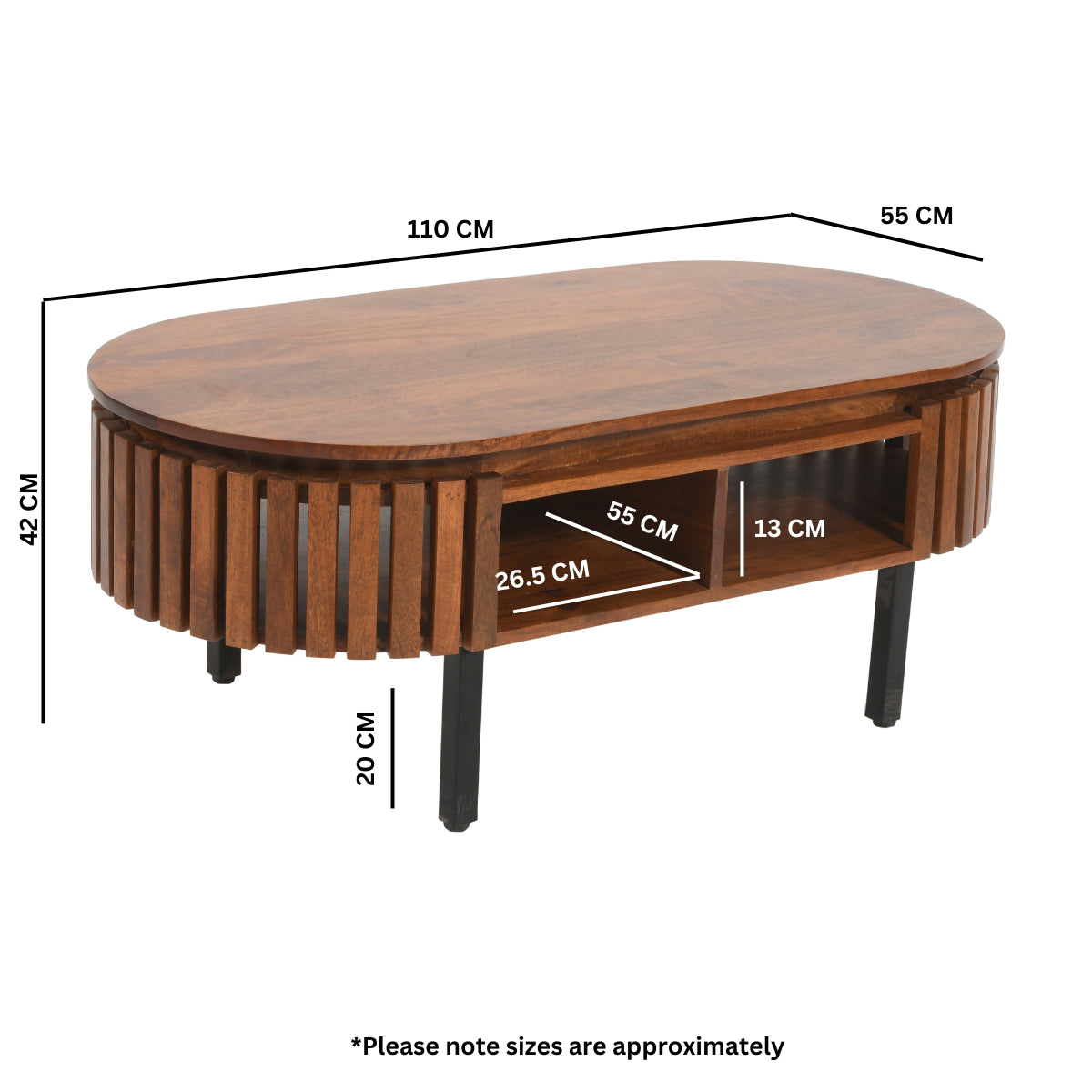 Farris Mango Wood Rectangular Coffee Table