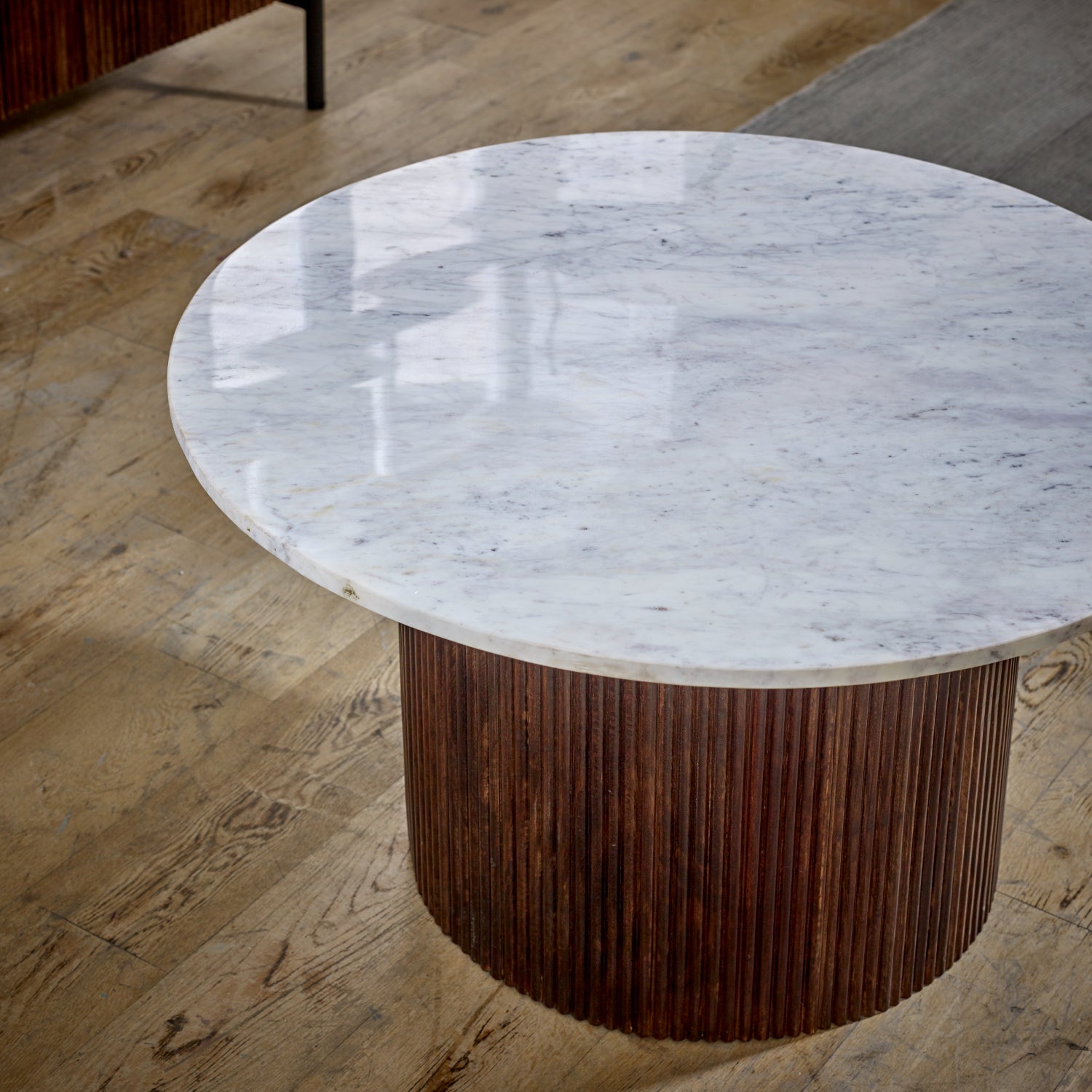 Cardella Mango Wood Coffee Table With Marble Top