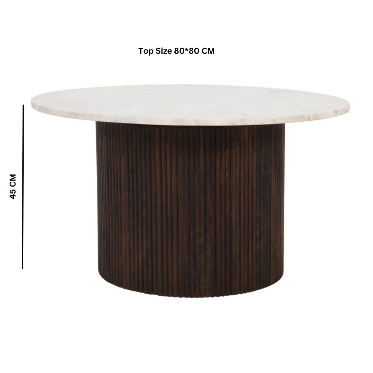 Cardella Mango Wood Coffee Table With Marble Top