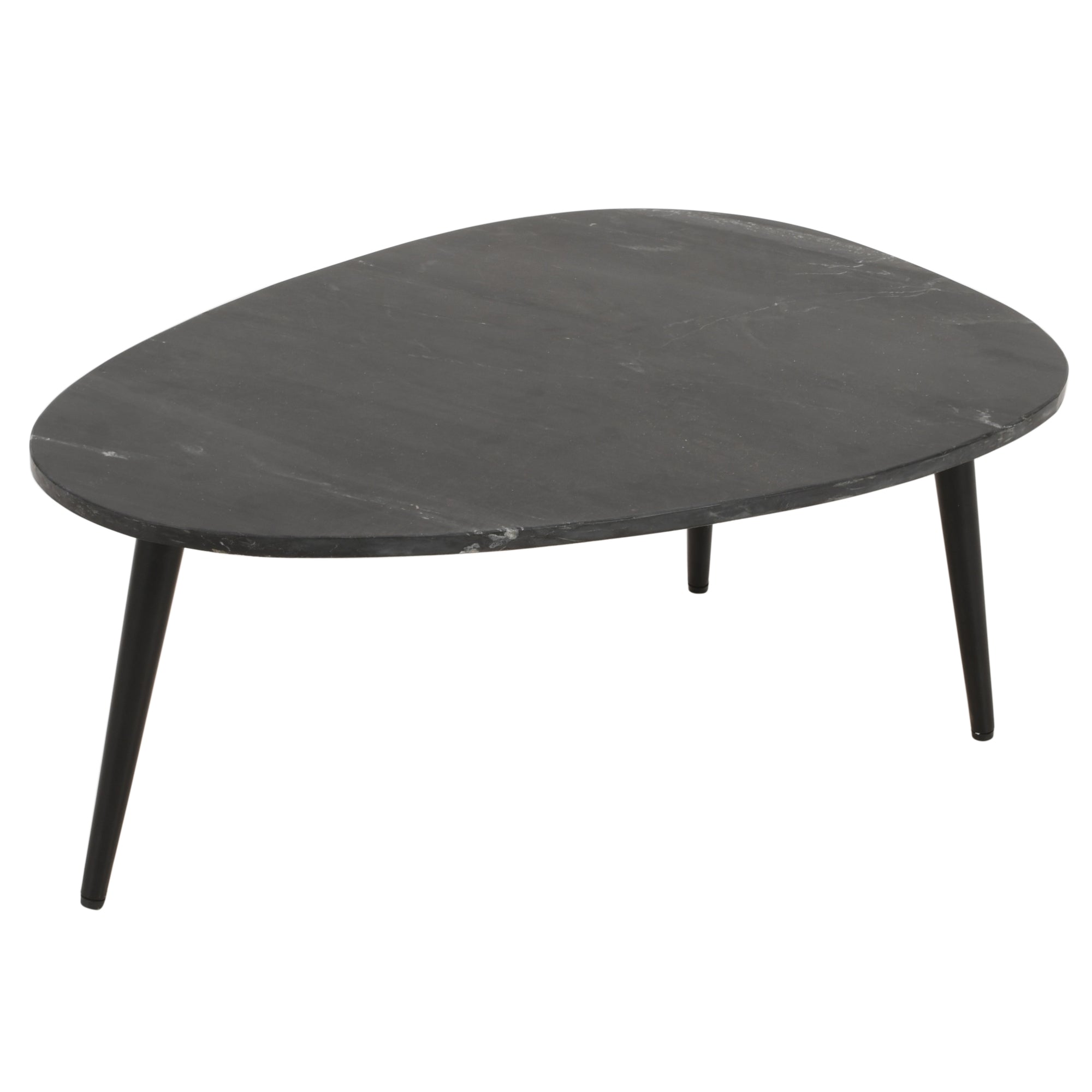 Cardella Coffee Table With Black Marble Top & Metal Legs