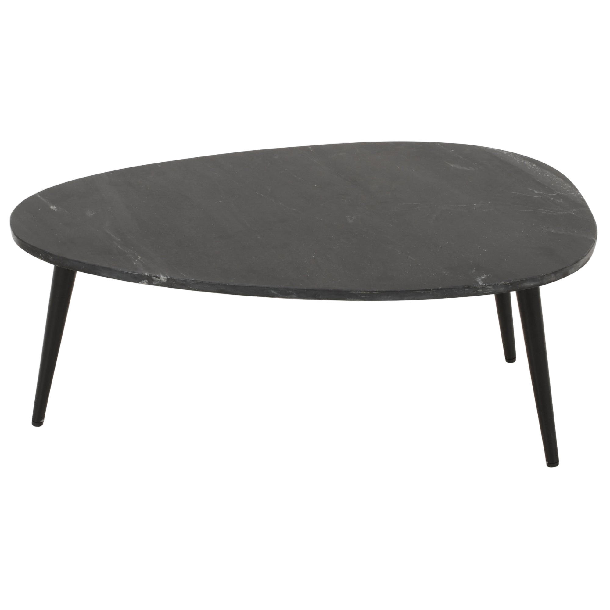 Cardella Coffee Table With Black Marble Top & Metal Legs