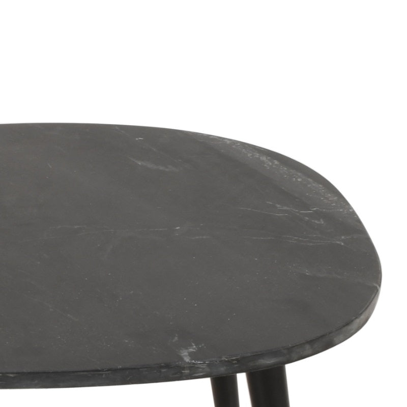 Cardella Coffee Table With Black Marble Top & Metal Legs