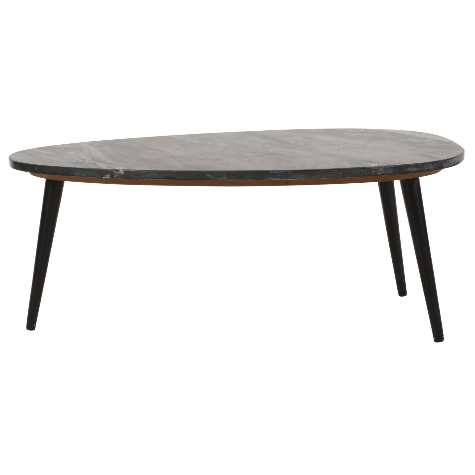 Cardella Coffee Table With Black Marble Top & Metal Legs