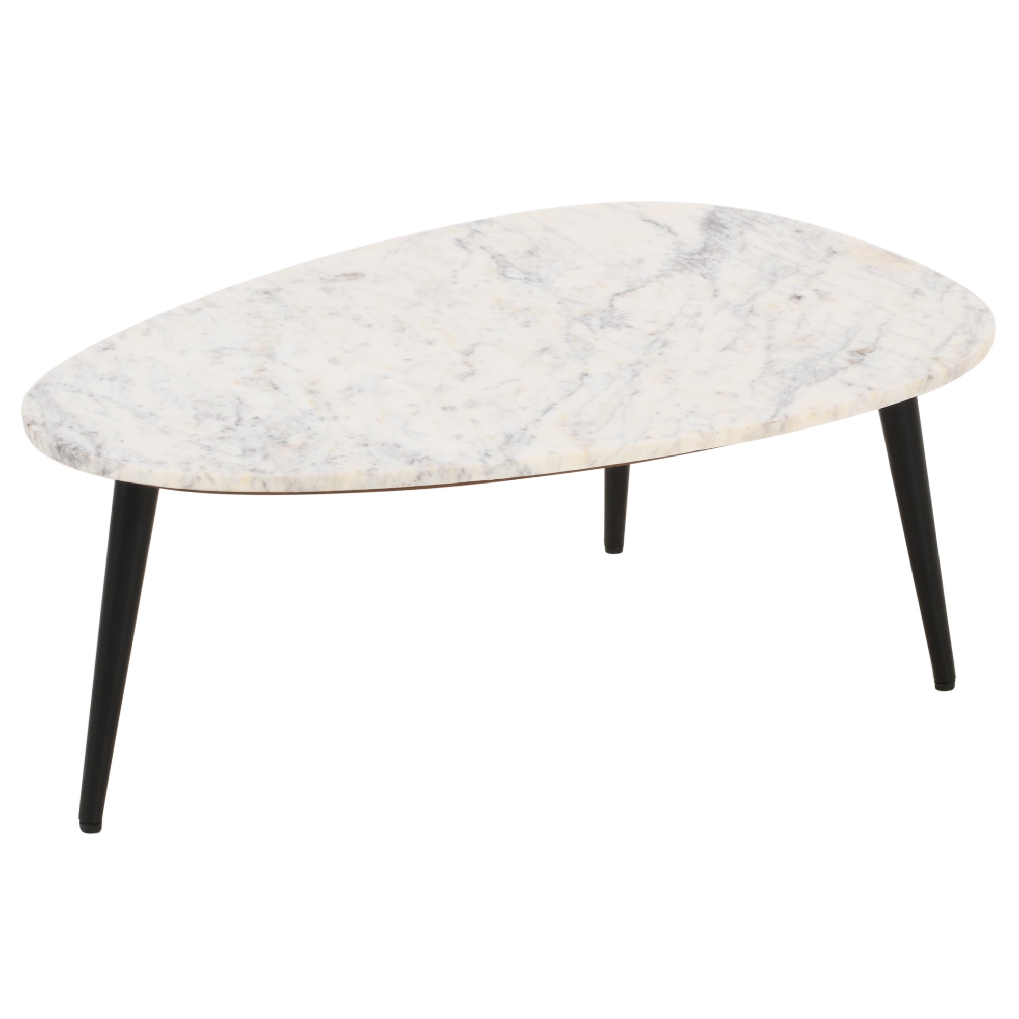 Cardella Coffee Table With White Marble Top & Metal Legs