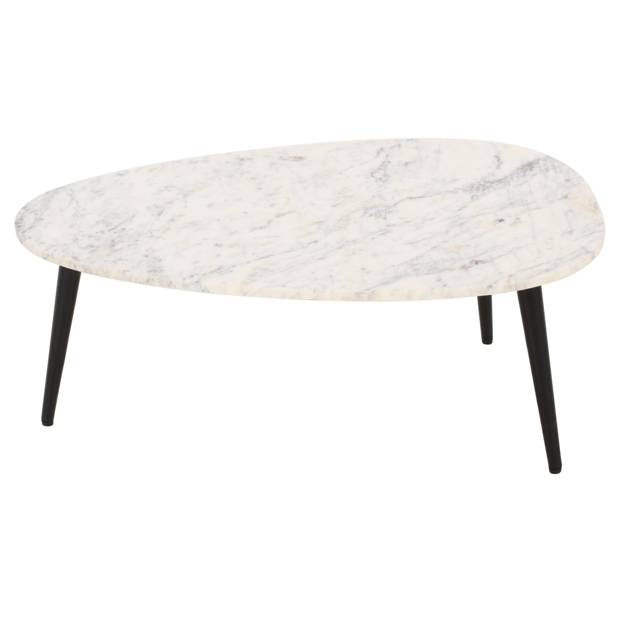 Cardella Coffee Table With White Marble Top & Metal Legs