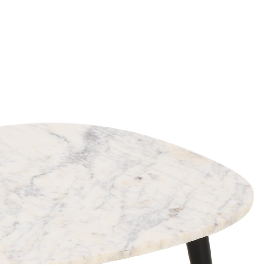 Cardella Coffee Table With White Marble Top & Metal Legs