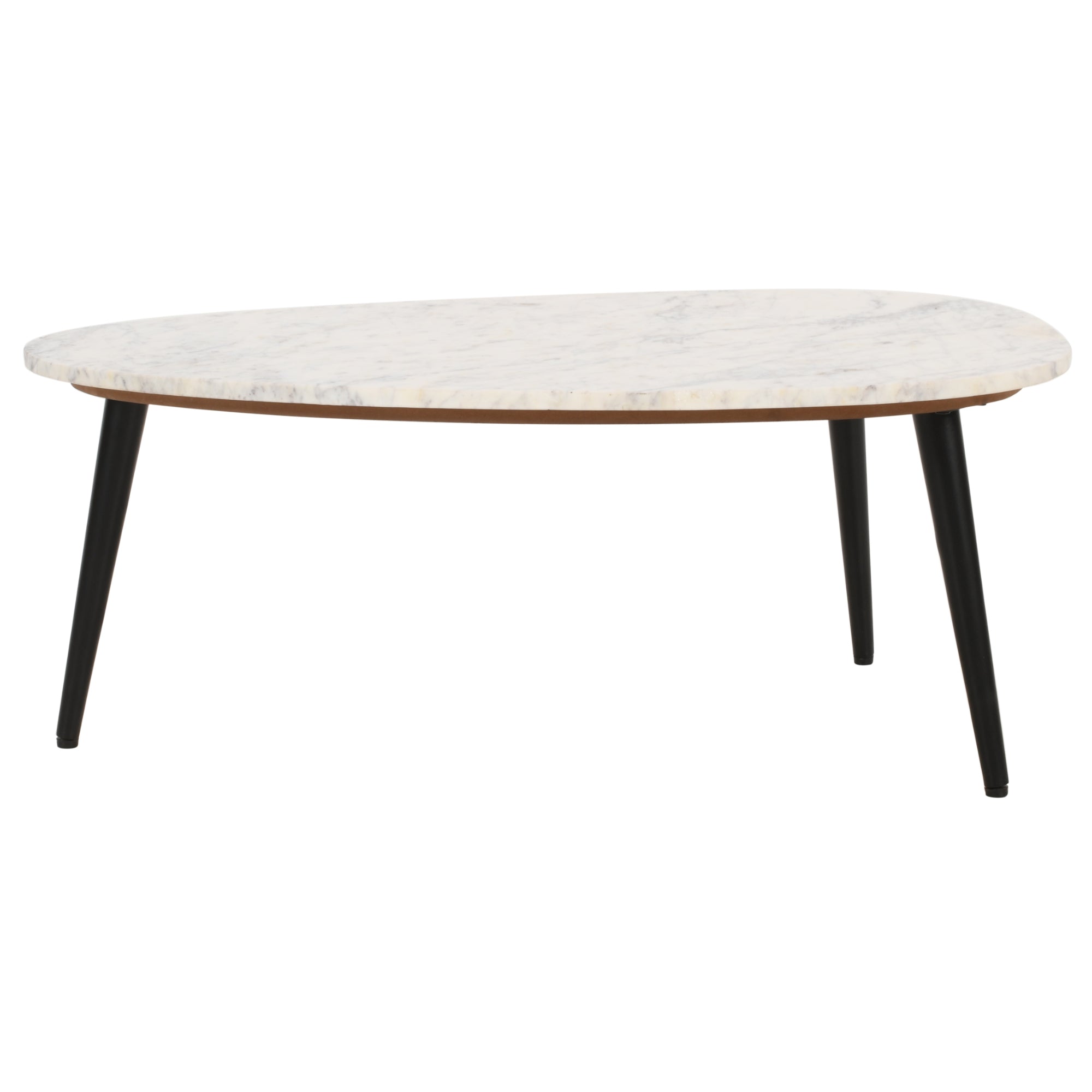 Cardella Coffee Table With White Marble Top & Metal Legs