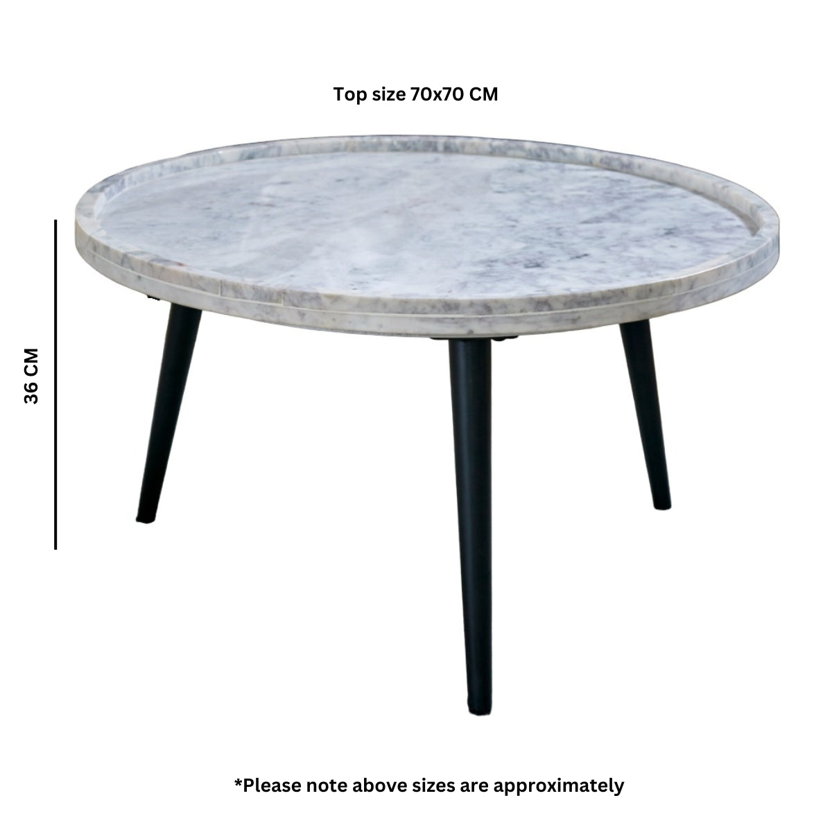 Cardella Coffee Table With Marble Top And Metal Legs