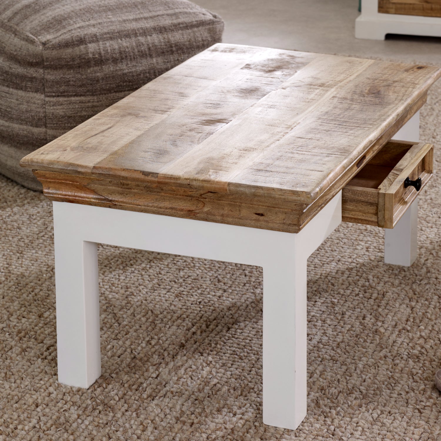 Sorro Coffee Table With Drawer Solid Mango Wood