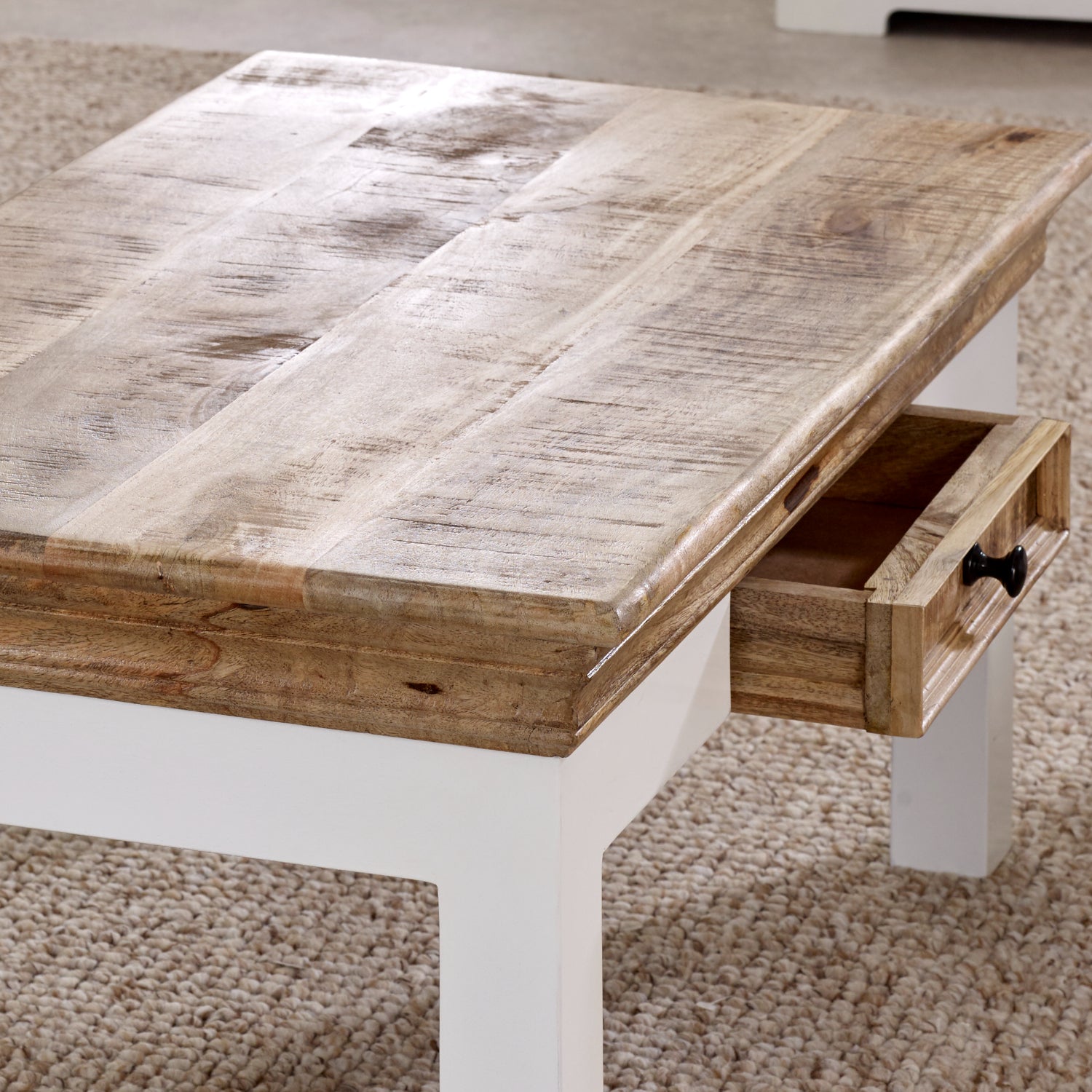 Sorro Coffee Table With Drawer Solid Mango Wood