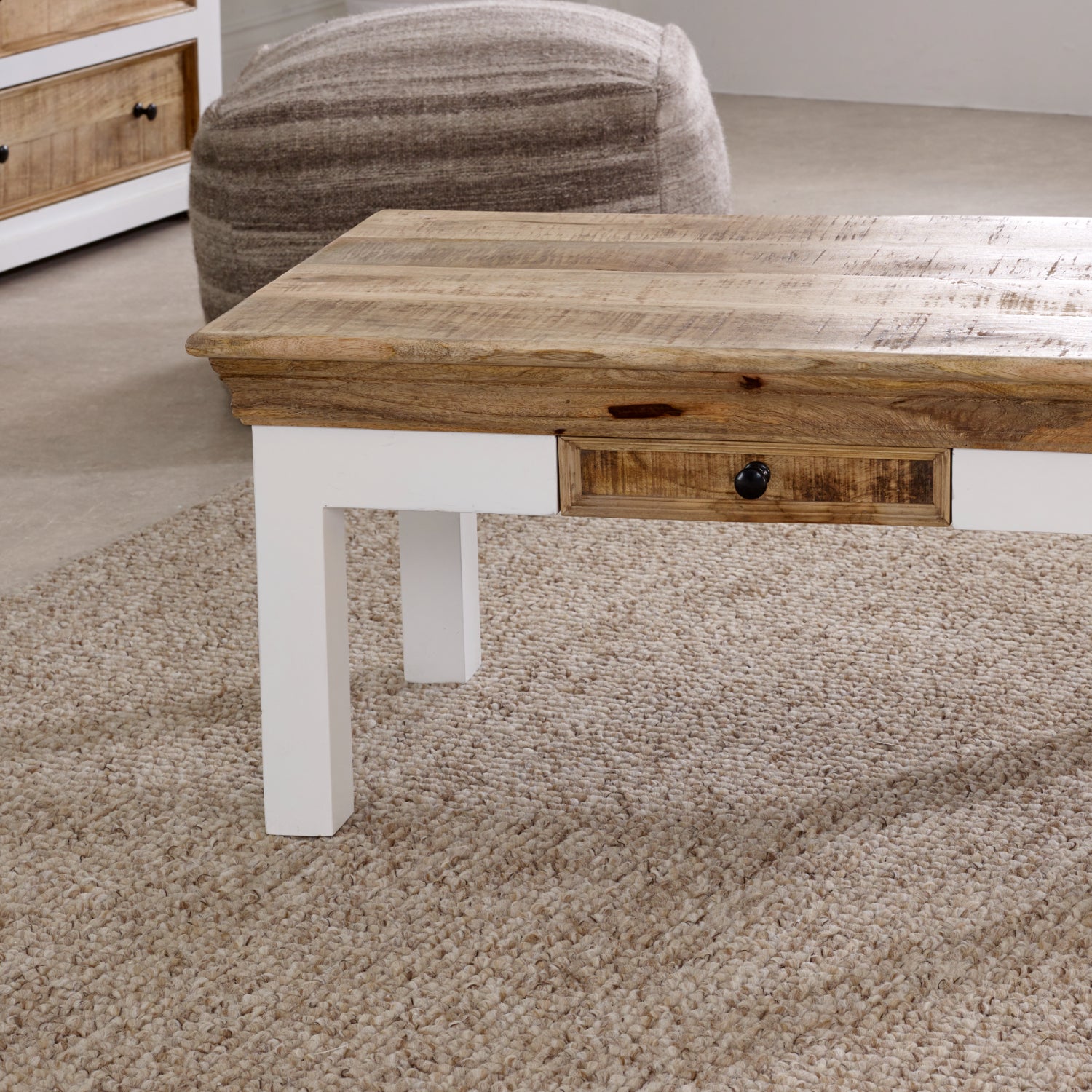 Sorro Coffee Table With Drawer Solid Mango Wood