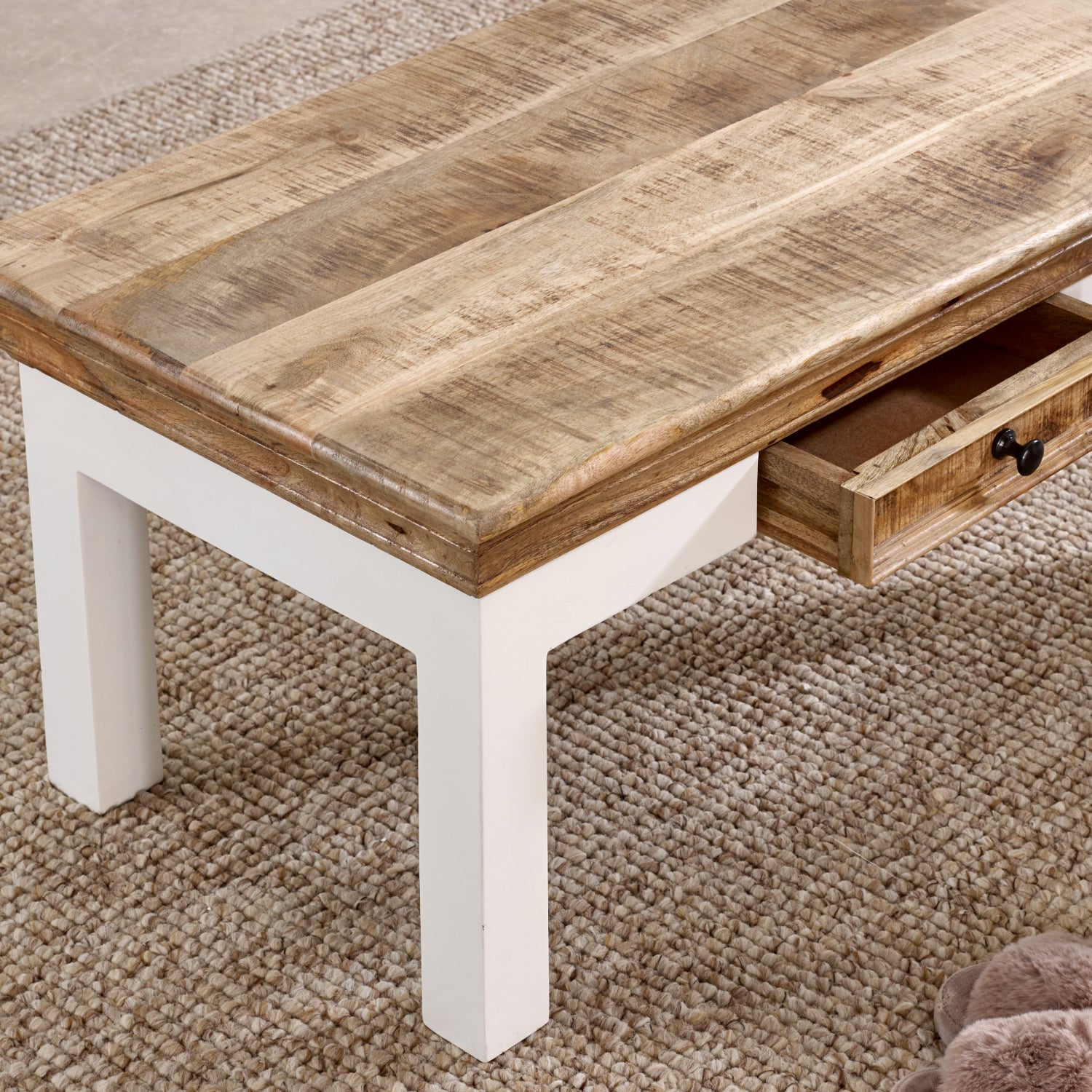 Sorro Coffee Table With Drawer Solid Mango Wood