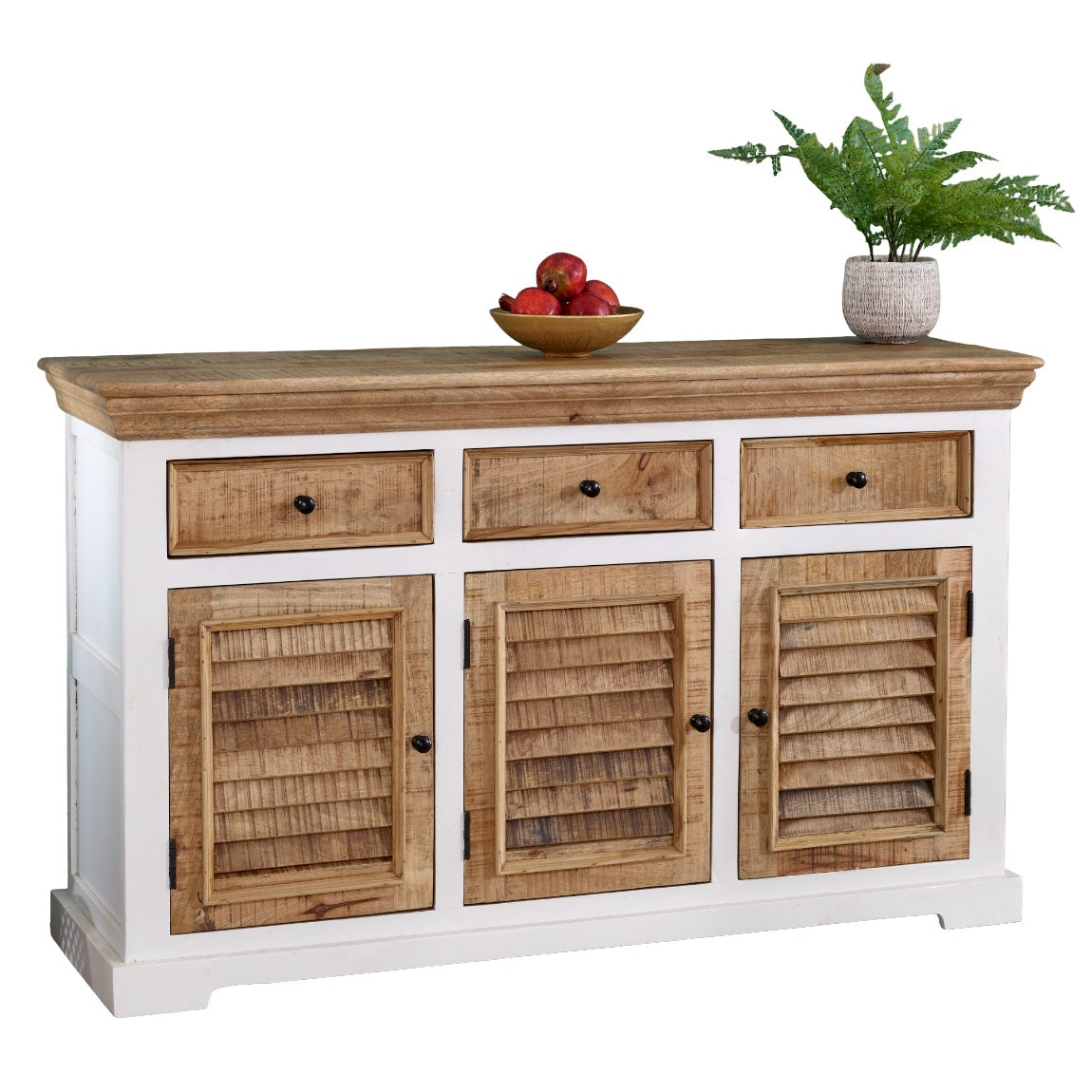 Sorro Wood Sideboard - 3 Drawers & 3 Doors
