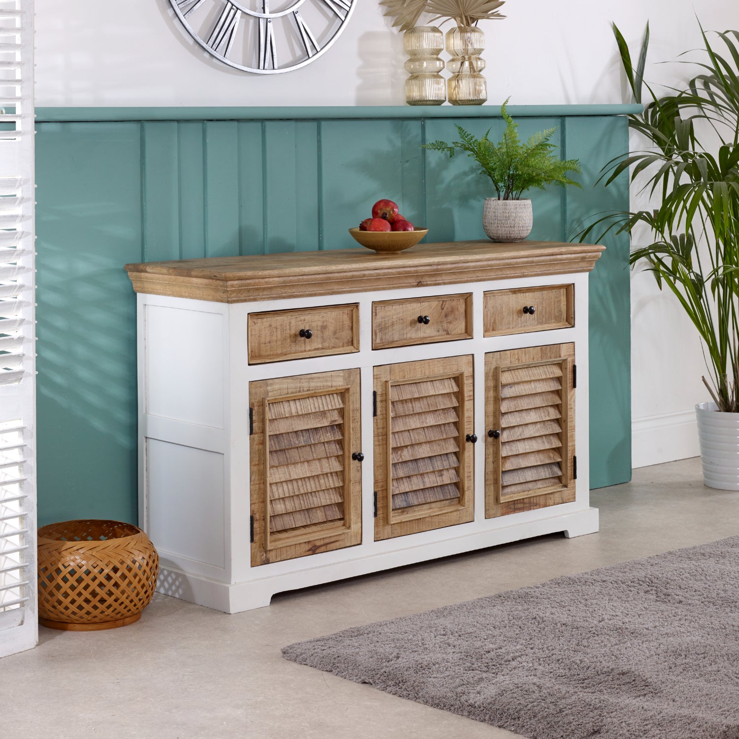Sorro Wood Sideboard - 3 Drawers & 3 Doors