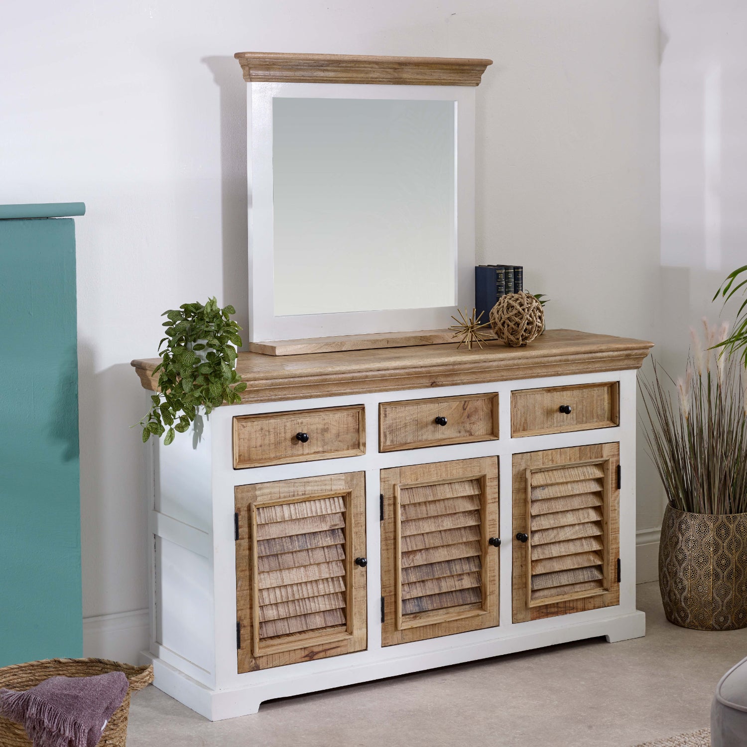 Sorro Wood Sideboard - 3 Drawers & 3 Doors