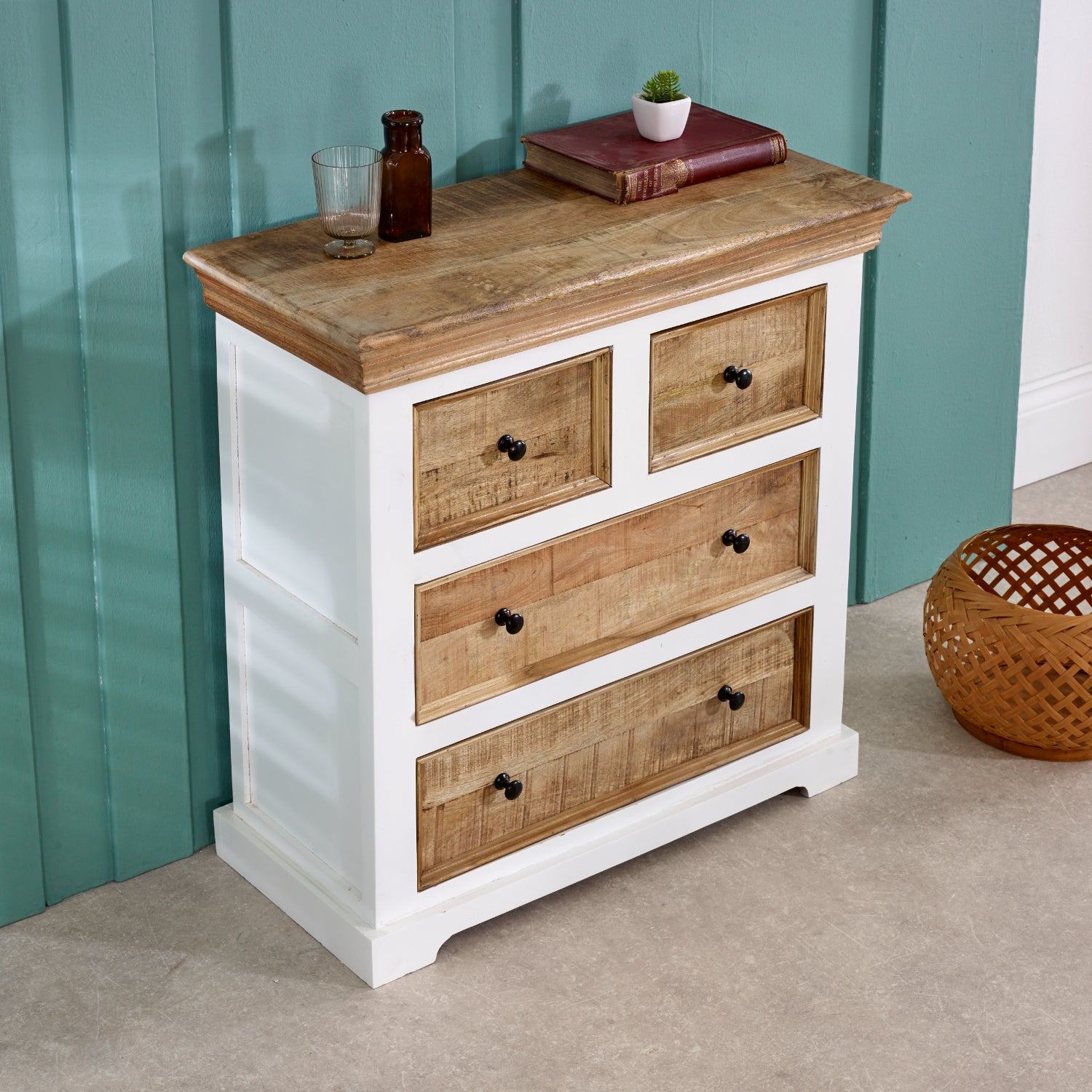 Sorro Solid Mango Wood 4 Chest Of Drawers