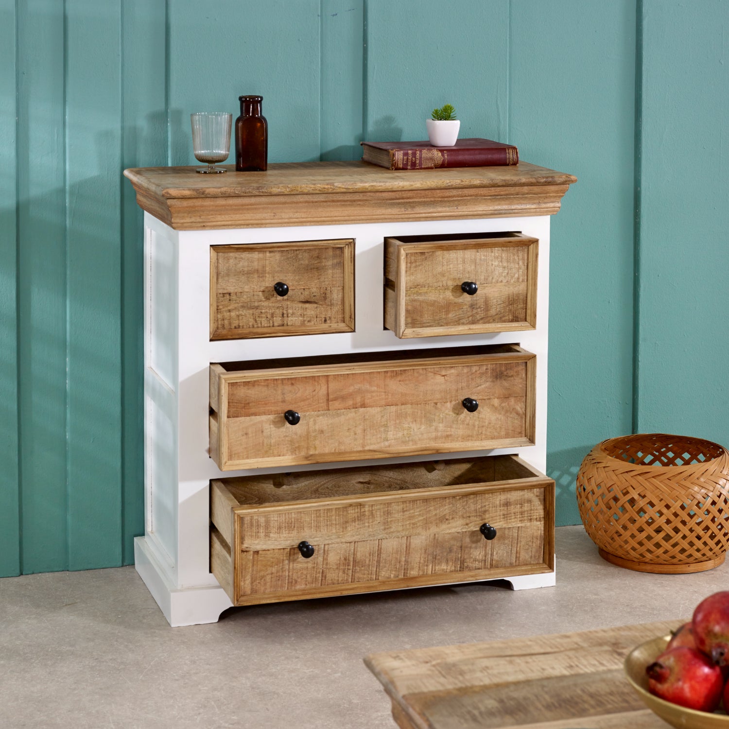 Sorro Solid Mango Wood 4 Chest Of Drawers