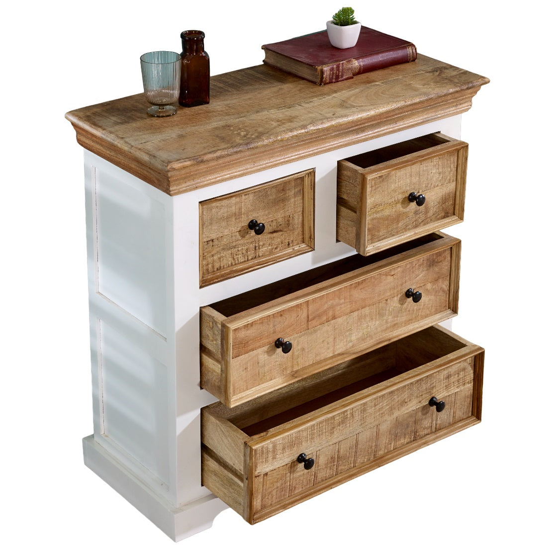 Sorro Solid Mango Wood 4 Chest Of Drawers