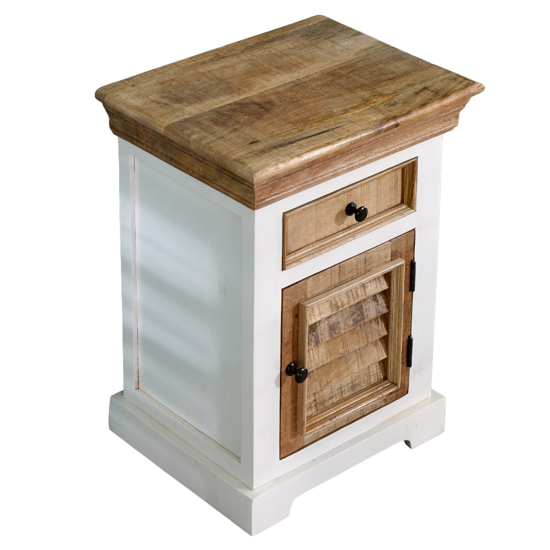 Sorro Solid Mango Wood Bedside Cabinet 1 Drawer + 1 Door