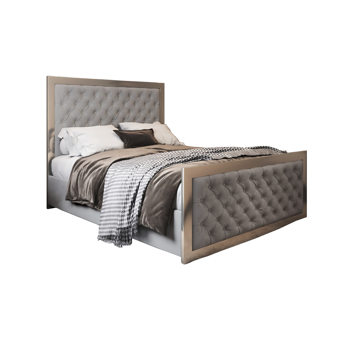 Maddison Upholstered Soft Velvet Metal Bed Frame