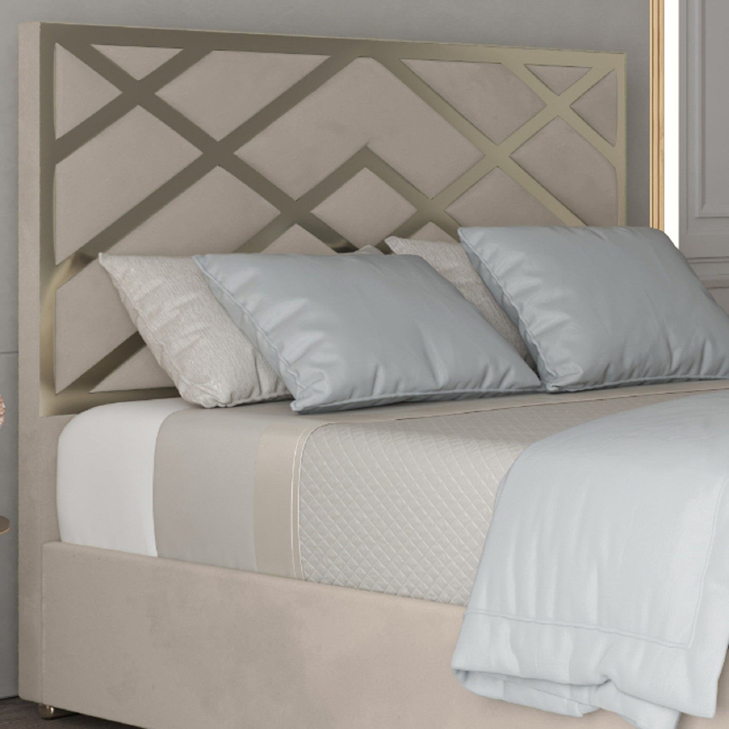 Mayfair Upholstered Soft Velvet Metal Bed Frame