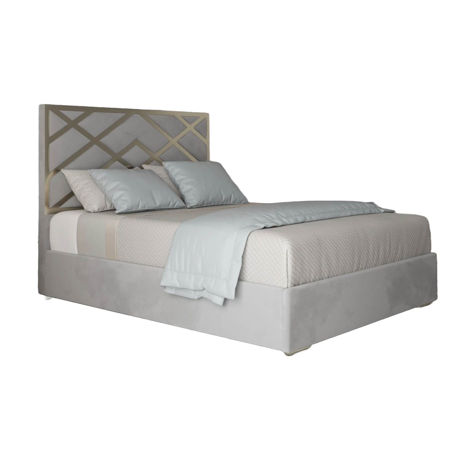 Mayfair Upholstered Soft Velvet Metal Bed Frame