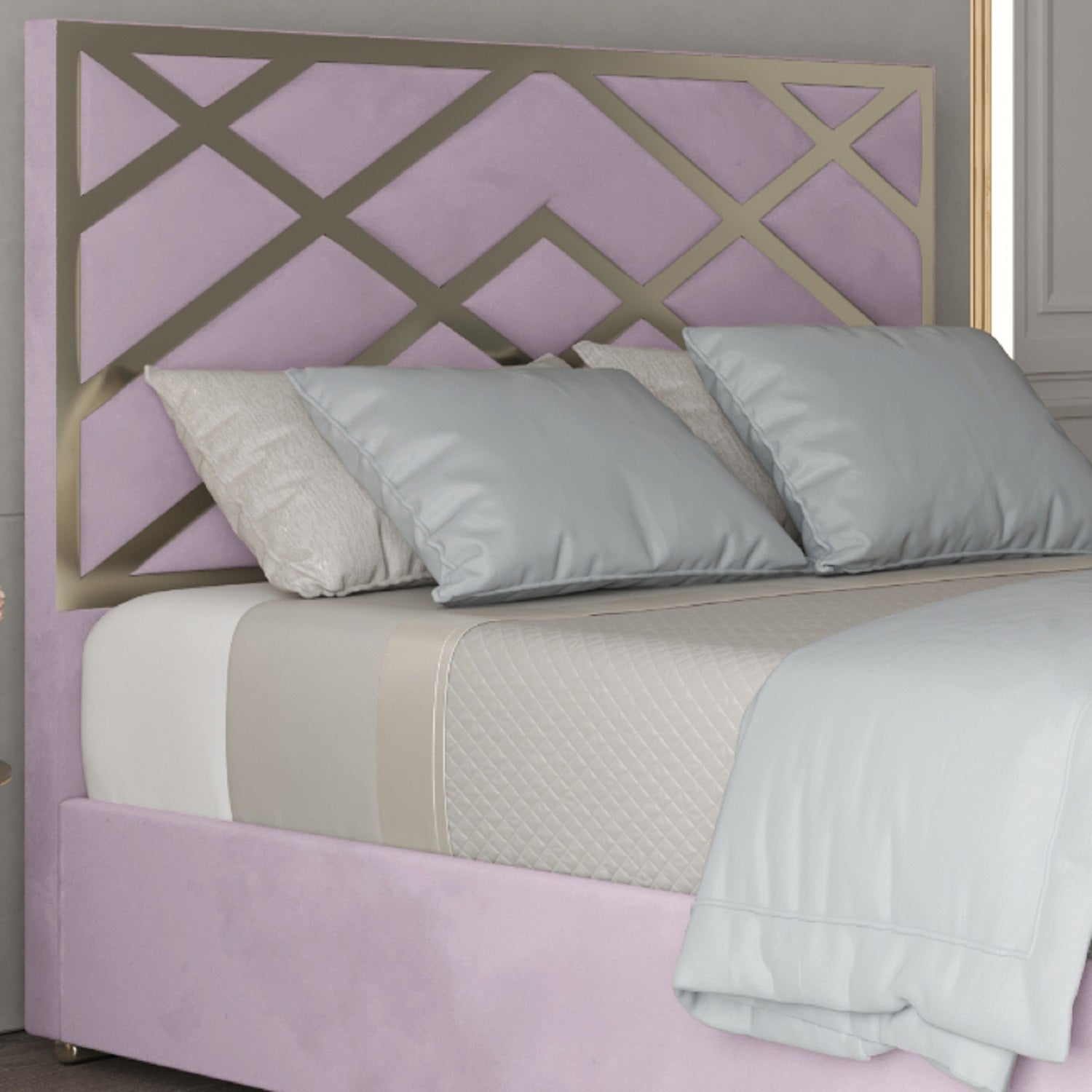 Mayfair Upholstered Soft Velvet Metal Bed Frame