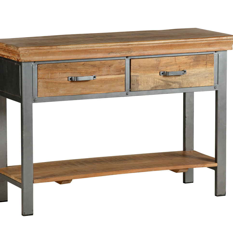Metropolis Industrial 2 Drawer Console Table