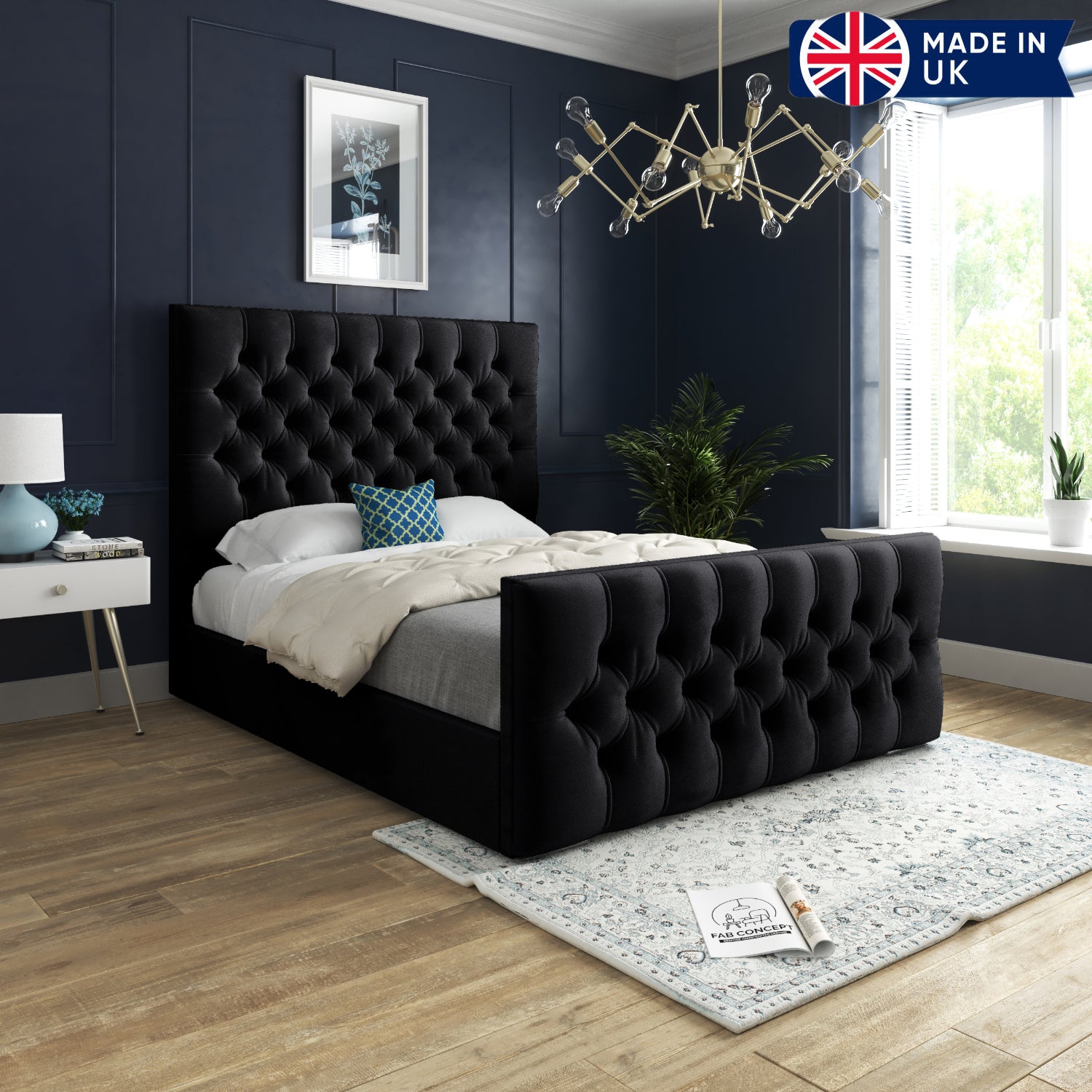 Novara Upholstered Soft Velvet Bed Frame