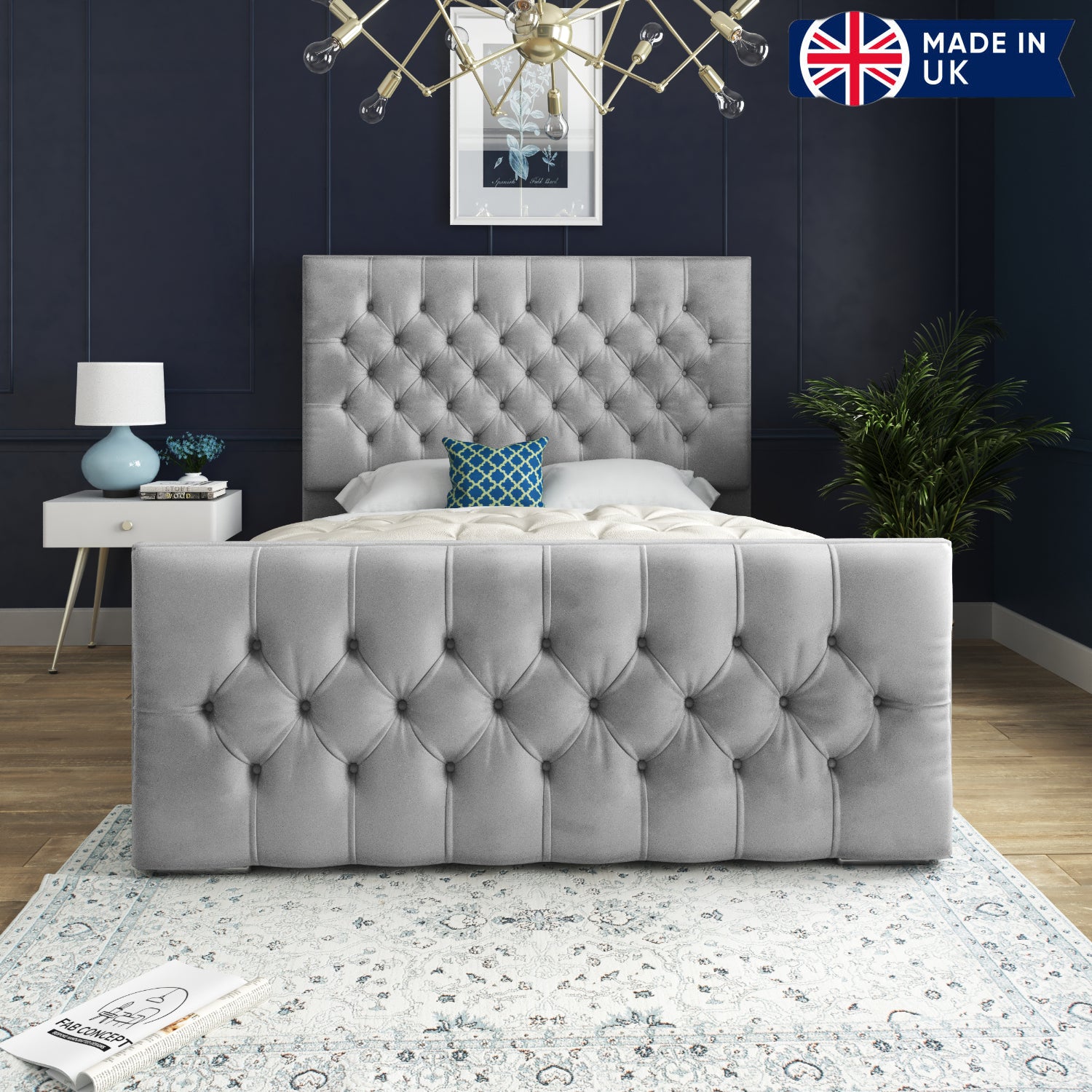 Novara Upholstered Soft Velvet Bed Frame