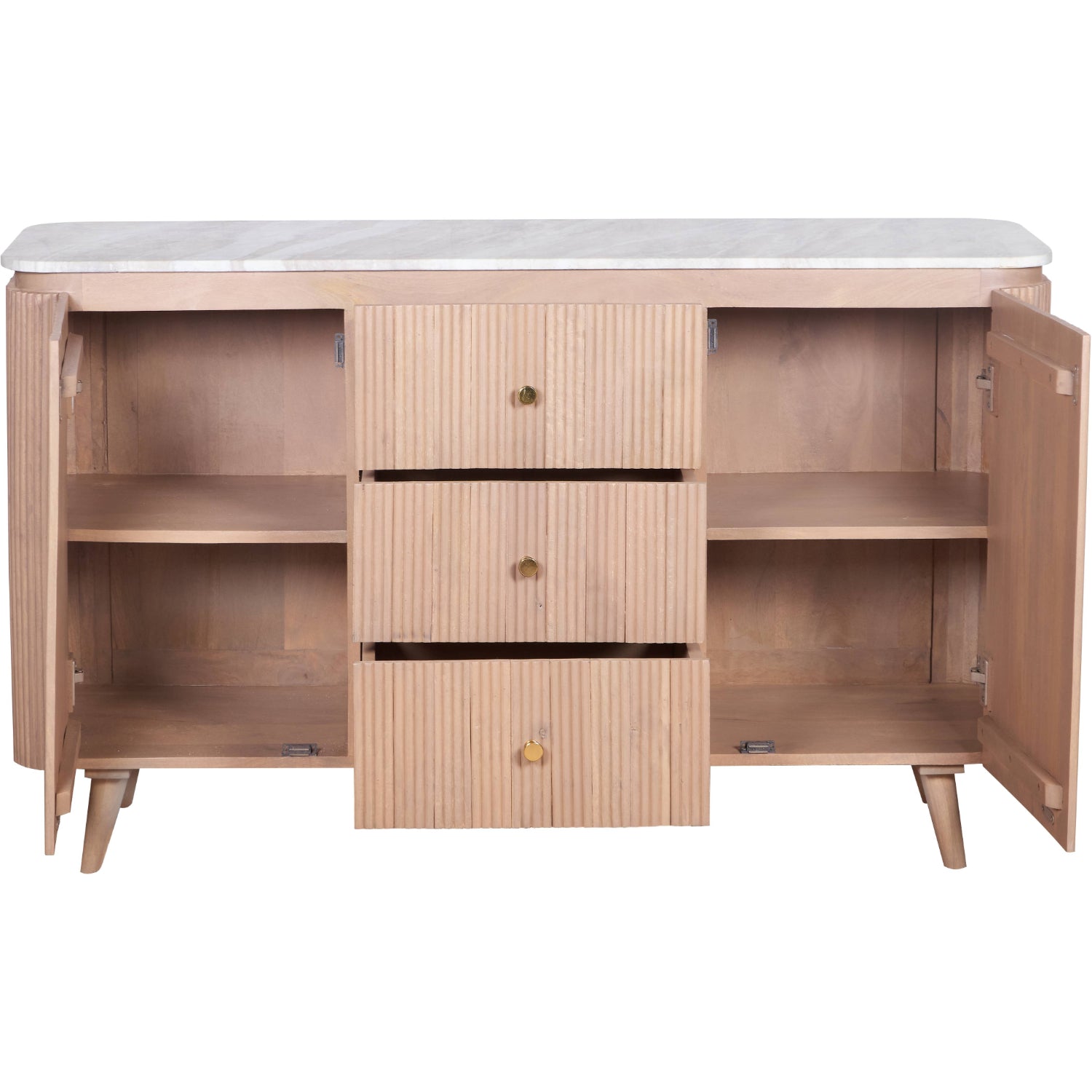 Murcia Natural Marble & Wood Extra Large Sideboard