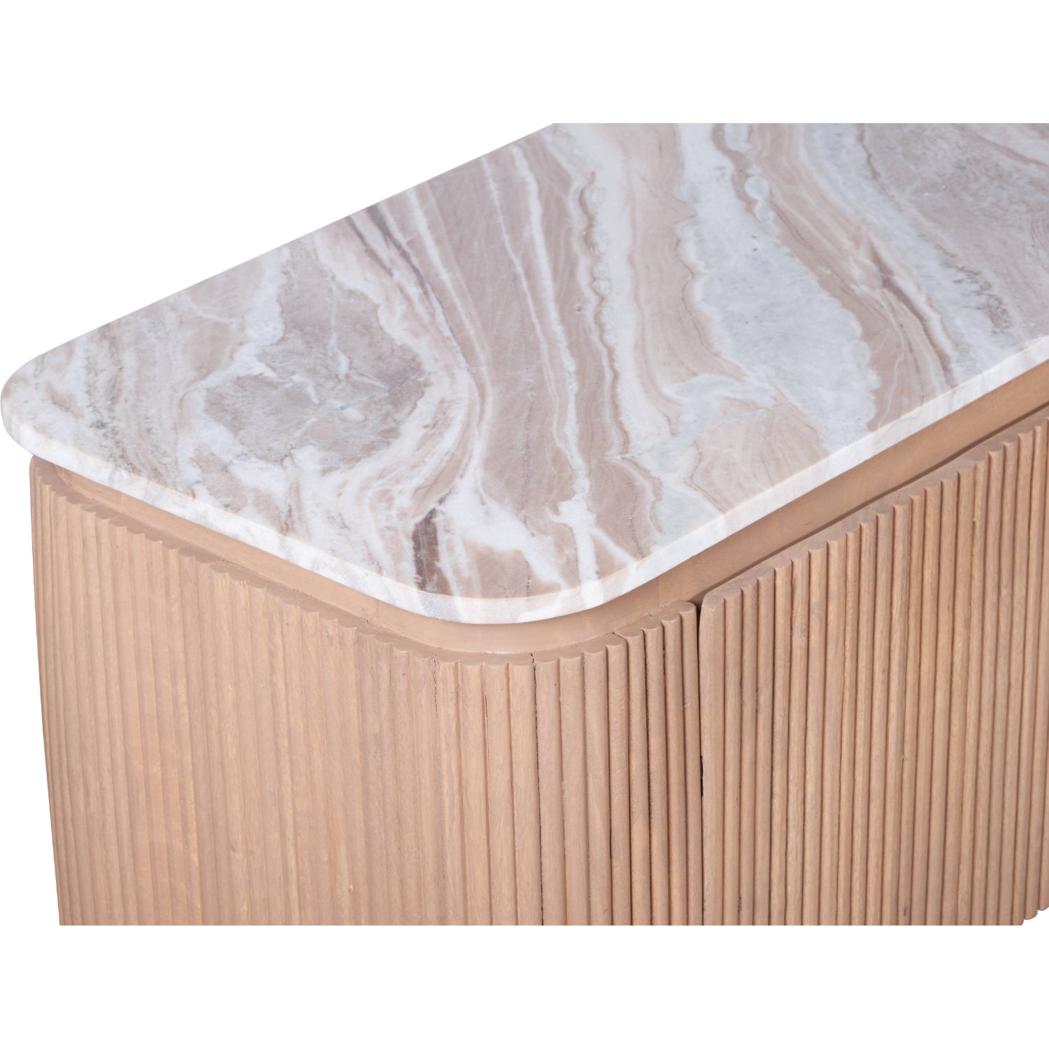 Murcia Natural Marble & Wood Large Tv Cabinet