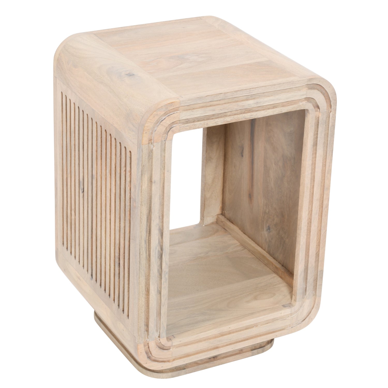 Tutti Carved Mango Wood Side Table - 60cm