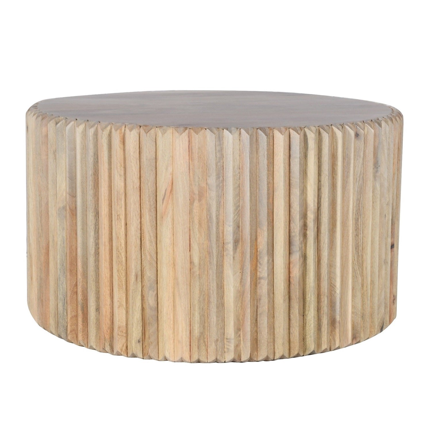 Tutti Carved Mango Wood Round Coffee Table