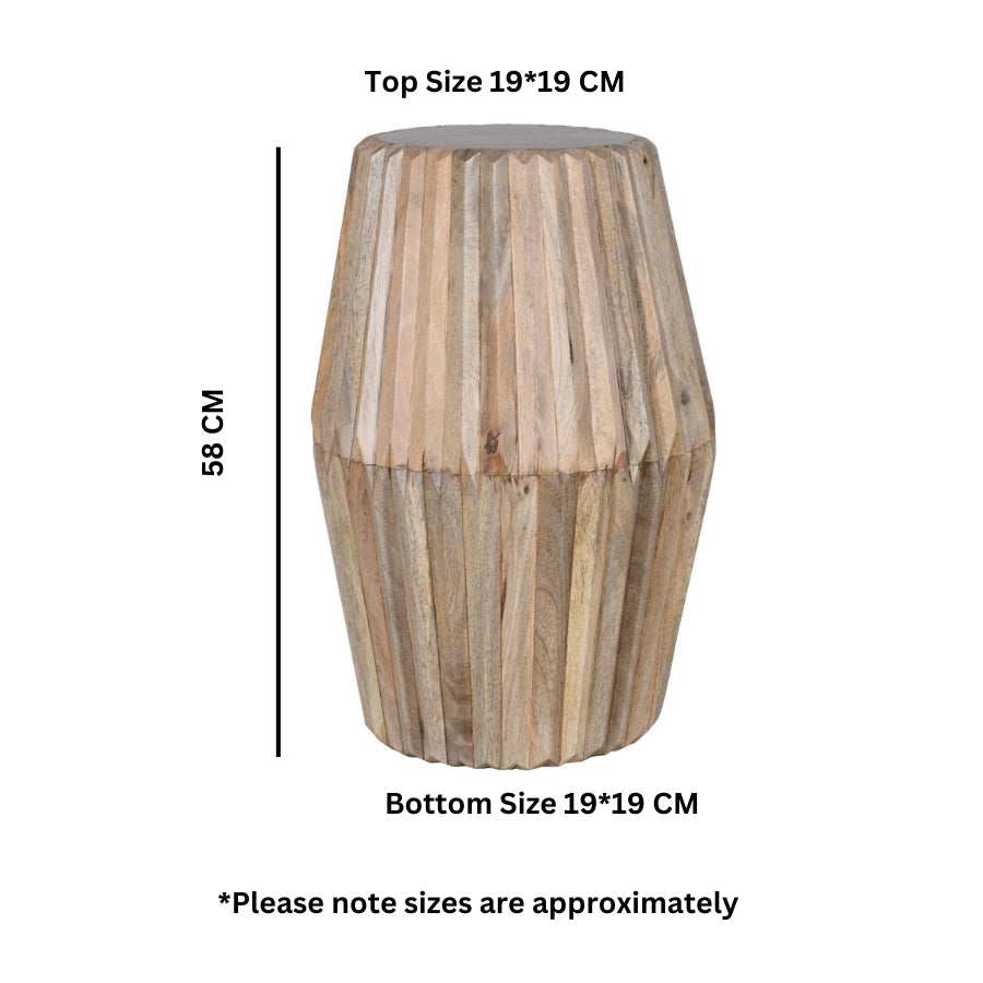 Tutti Carved Mango Wood Side Table