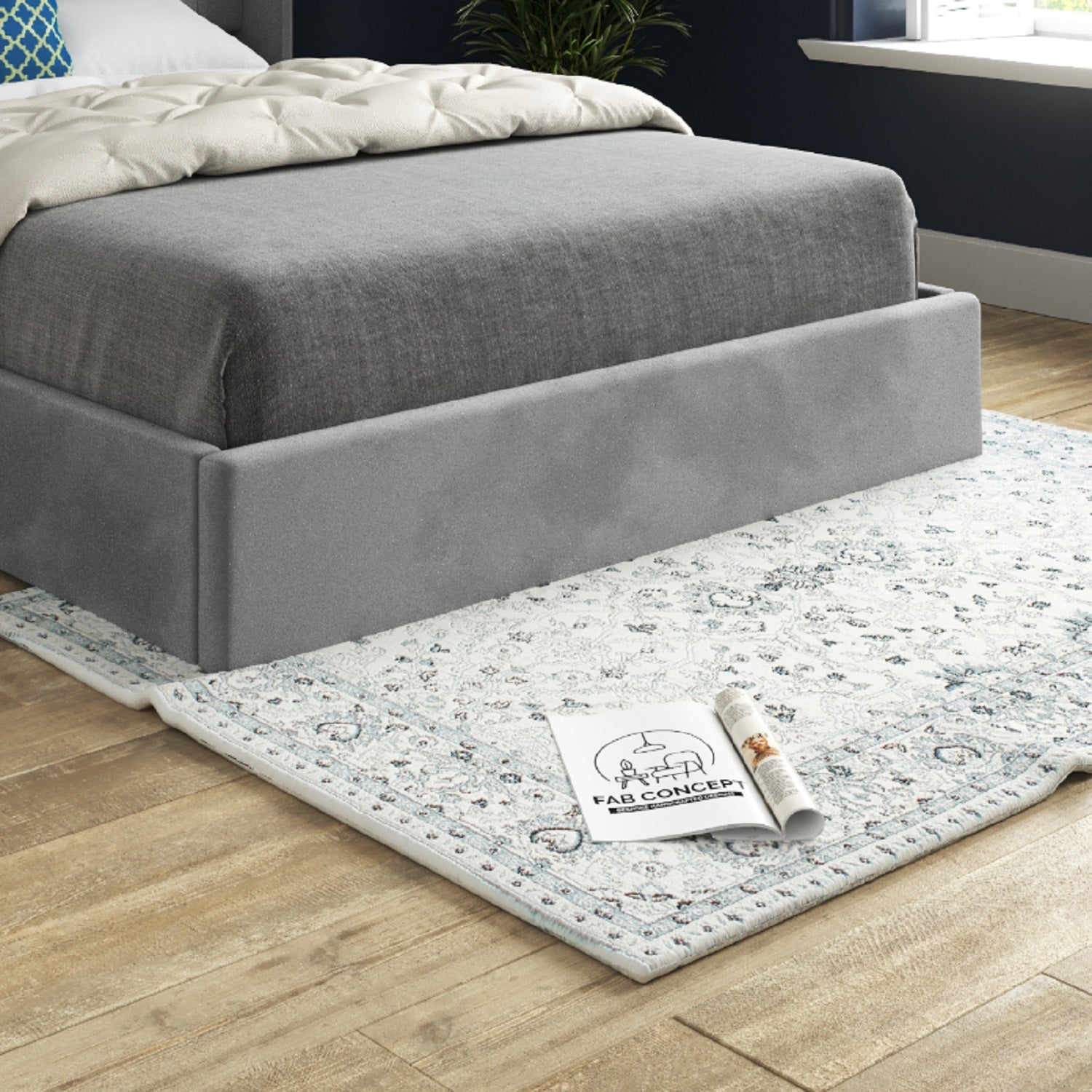 Rana Curved Top Winged Upholstered Soft Velvet Bed Frame