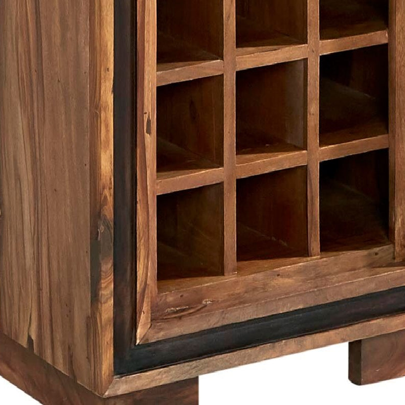 Adara Sheesham Wine Bookcase
