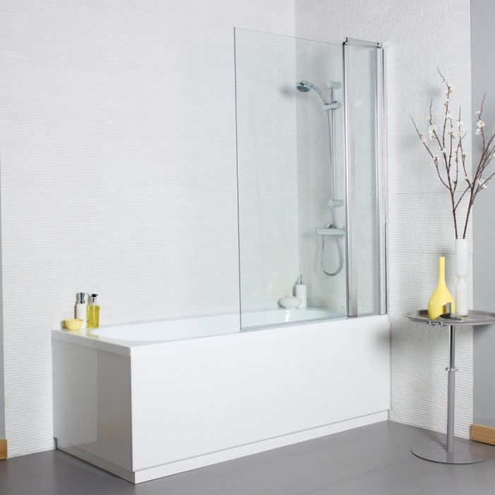 Serene Bath Screen With Square Edge And Extension Panel