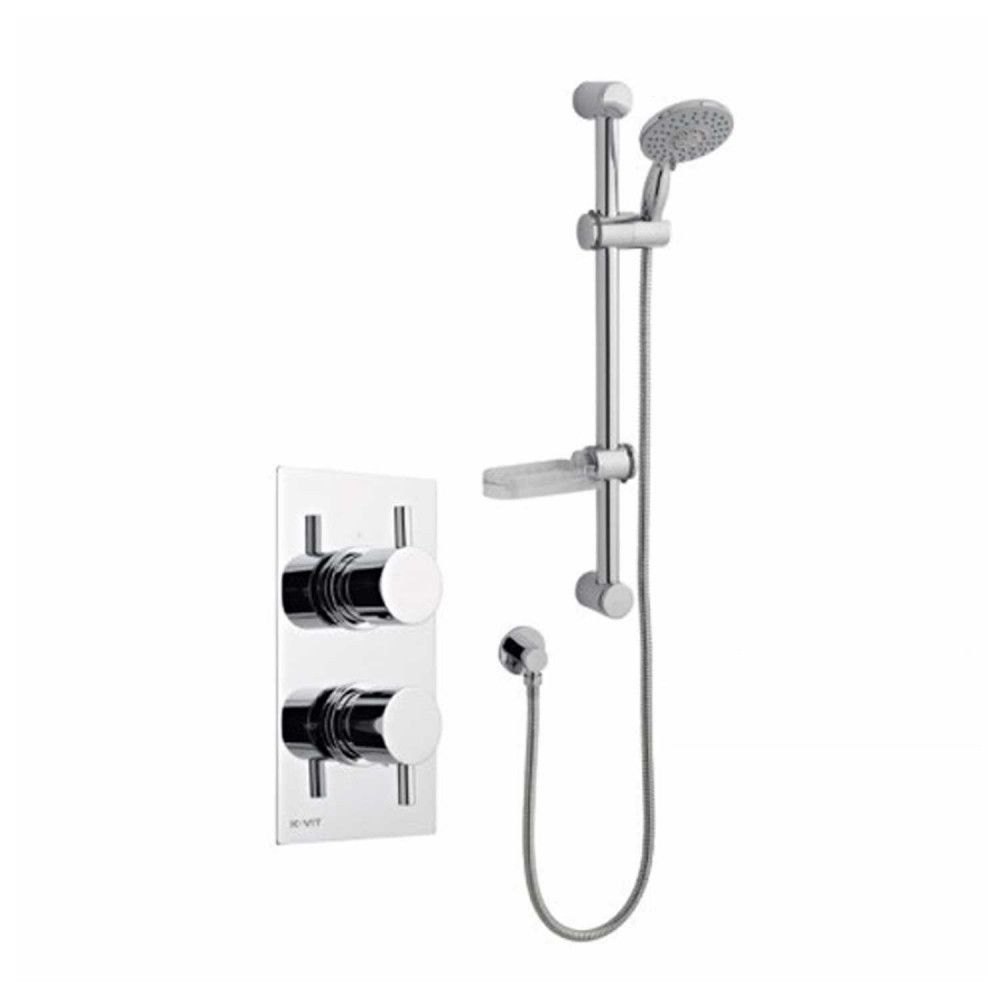 Stratia Thermostatic Concealed Shower With Adjustable Slide Rail Kit