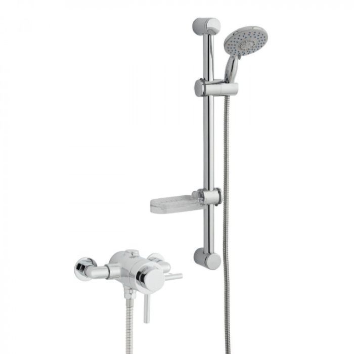Stratia Thermostatic Exposed Shower With Adjustable Slide Rail Kit