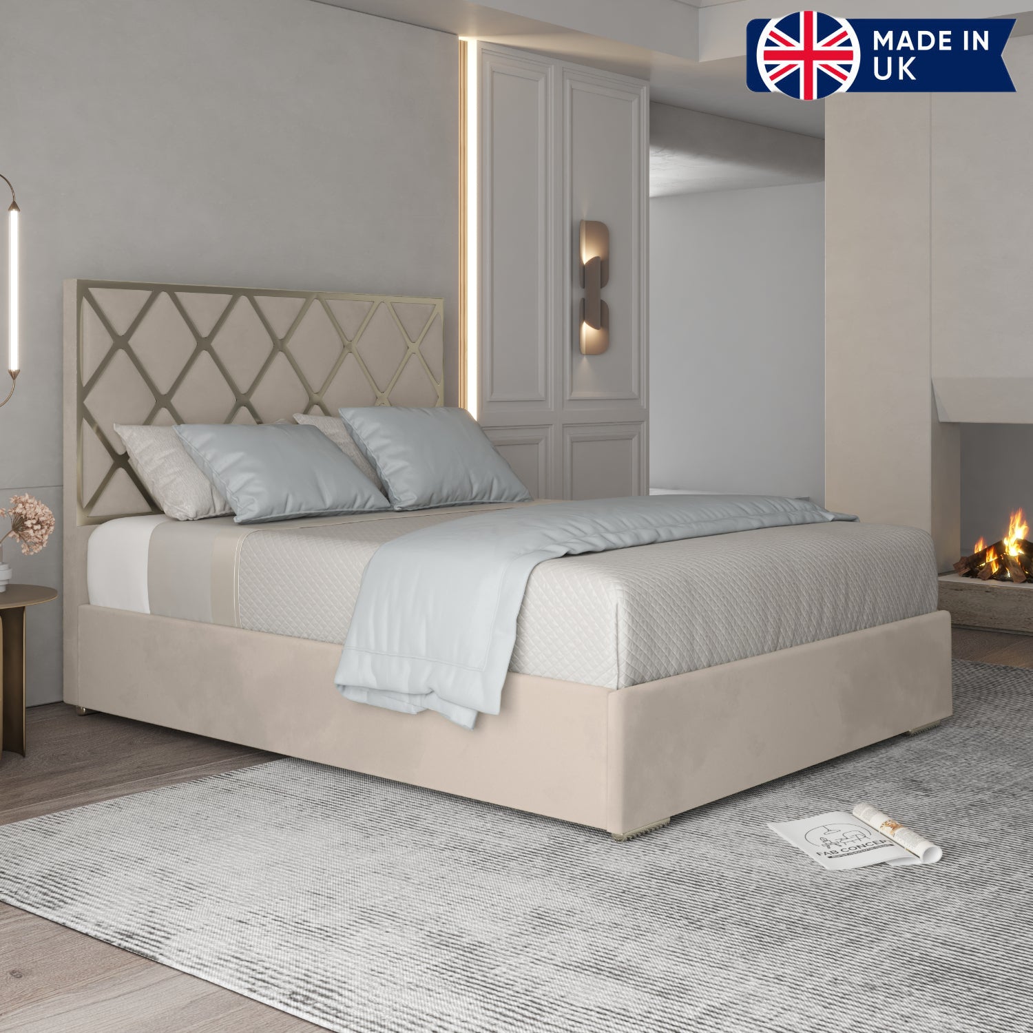 Tammy Upholstered Soft Velvet Metal Bed Frame