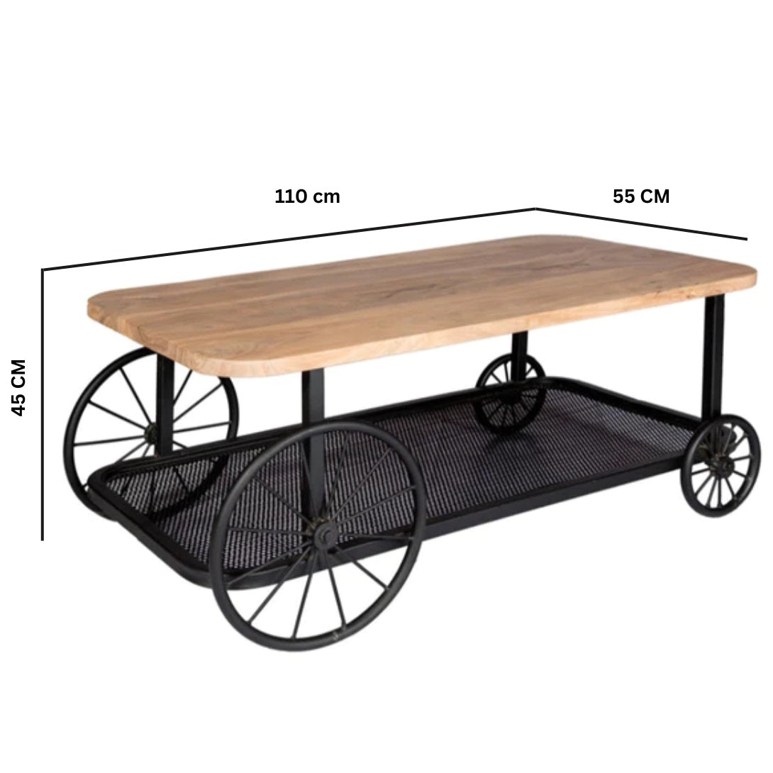 Elara Wheel Coffee Table