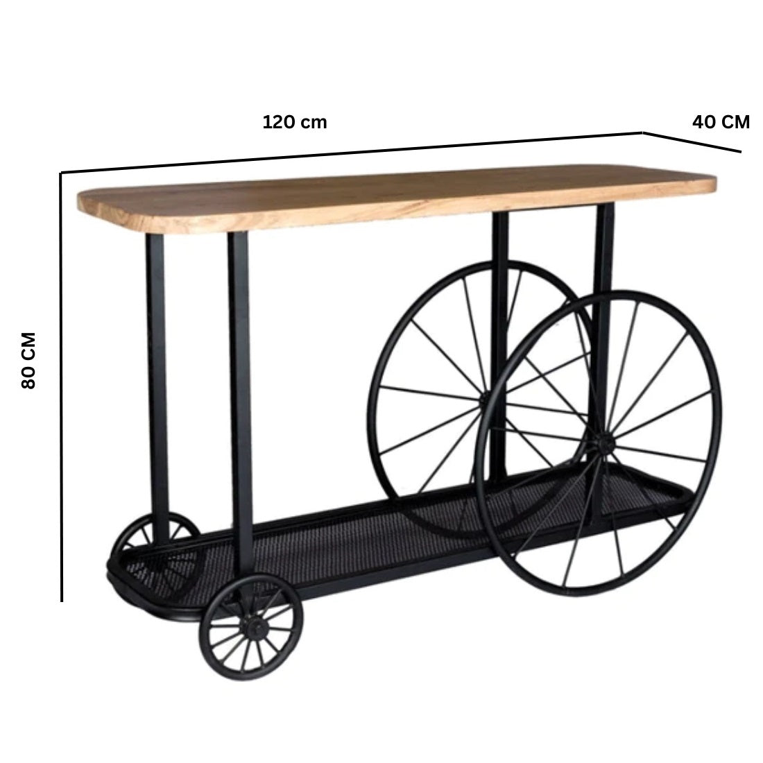 Elara Wheel Console Table