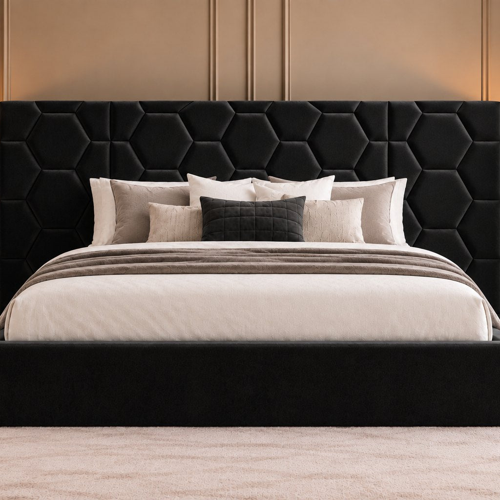 Alghero divan bed in black, front view