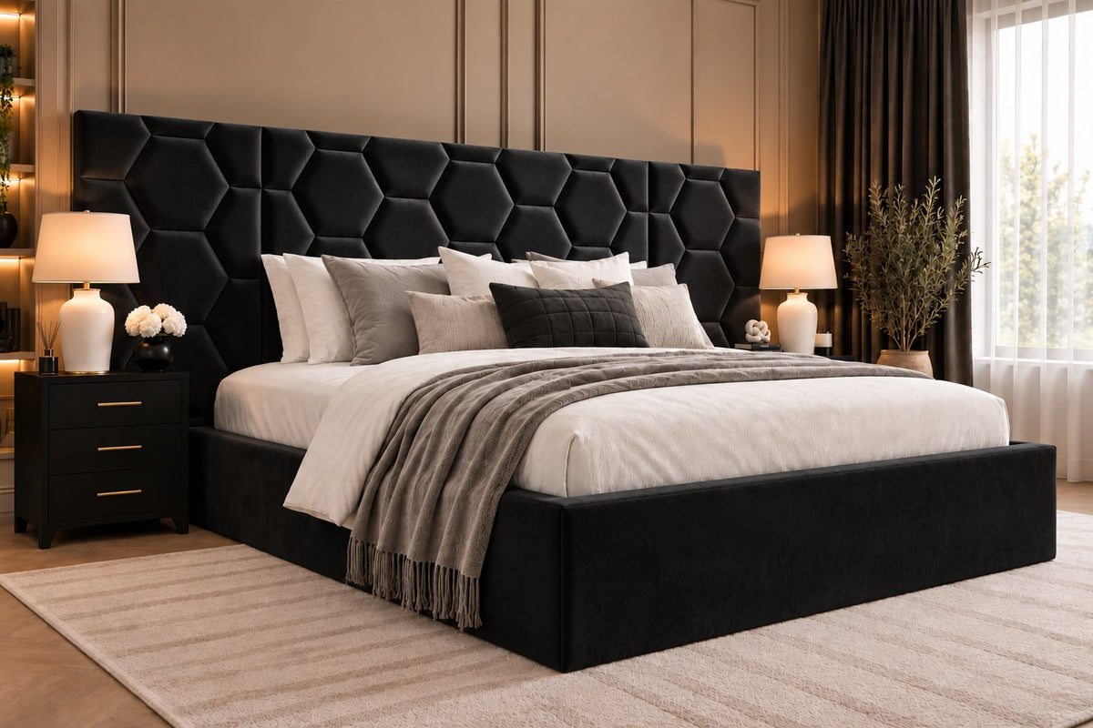 Alghero divan bed in black, side view
