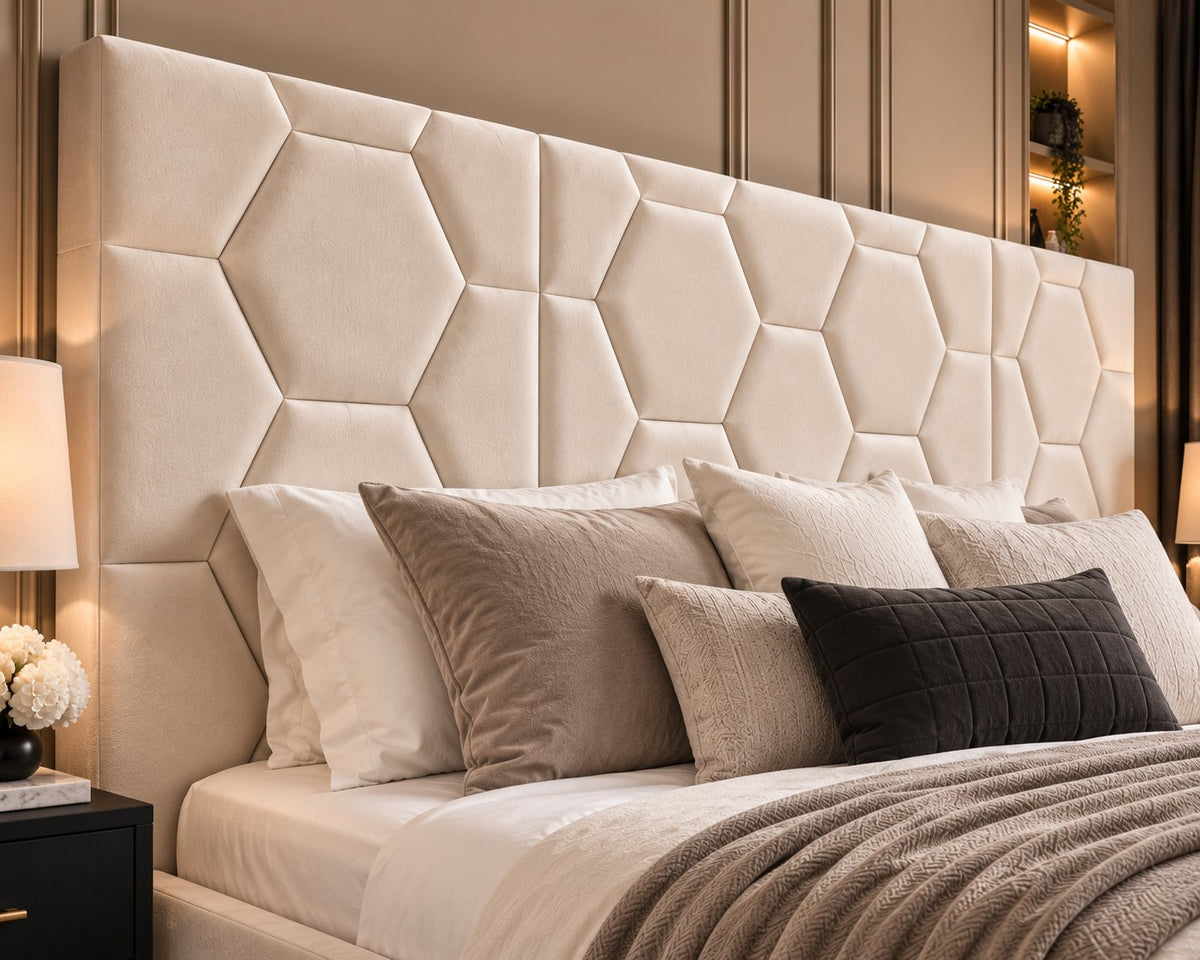 Alghero divan bed in cream, headboard close-up