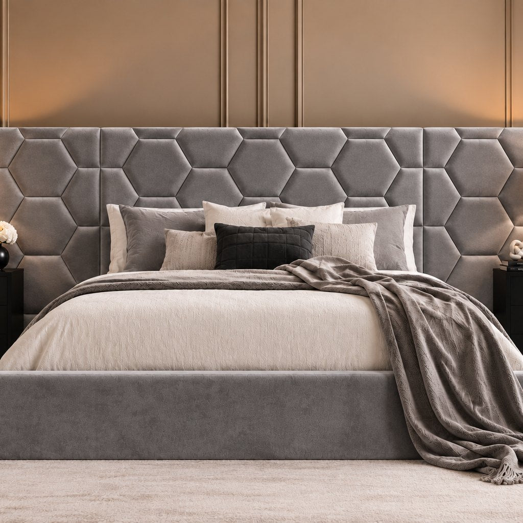 Alghero divan bed in grey, front view