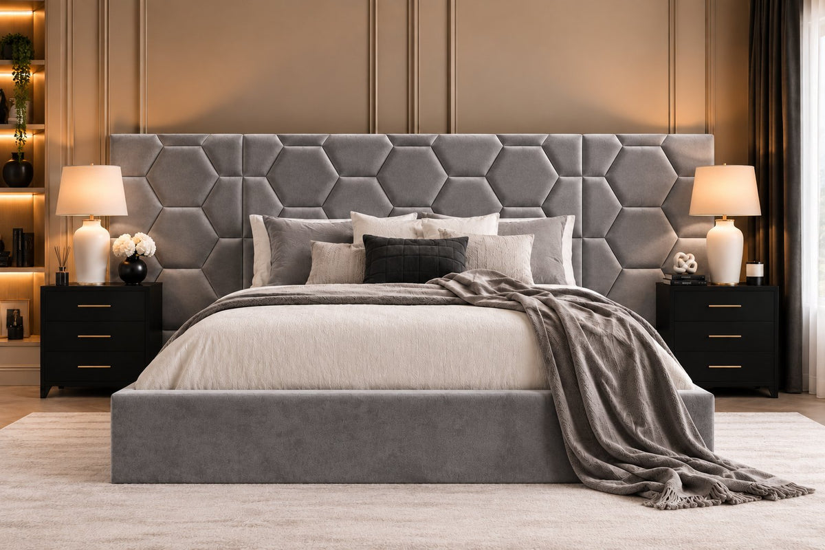 Alghero divan bed in grey, front view