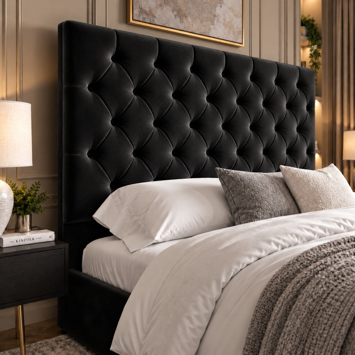Alma Upholstered Soft Velvet Bed Frame