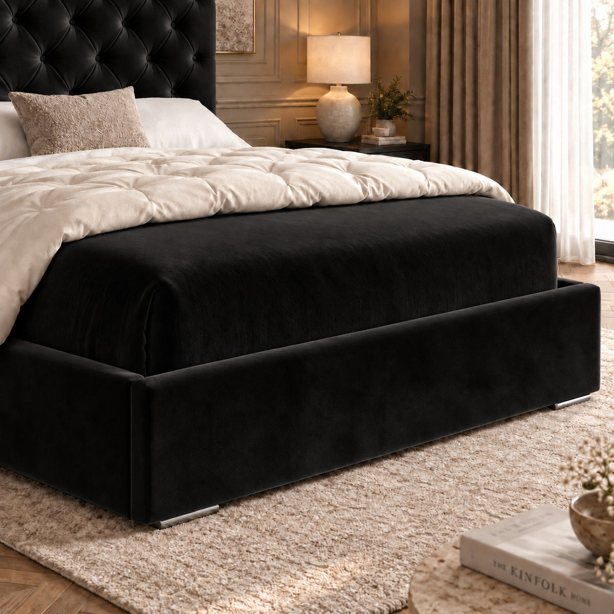 Alma Upholstered Soft Velvet Bed Frame